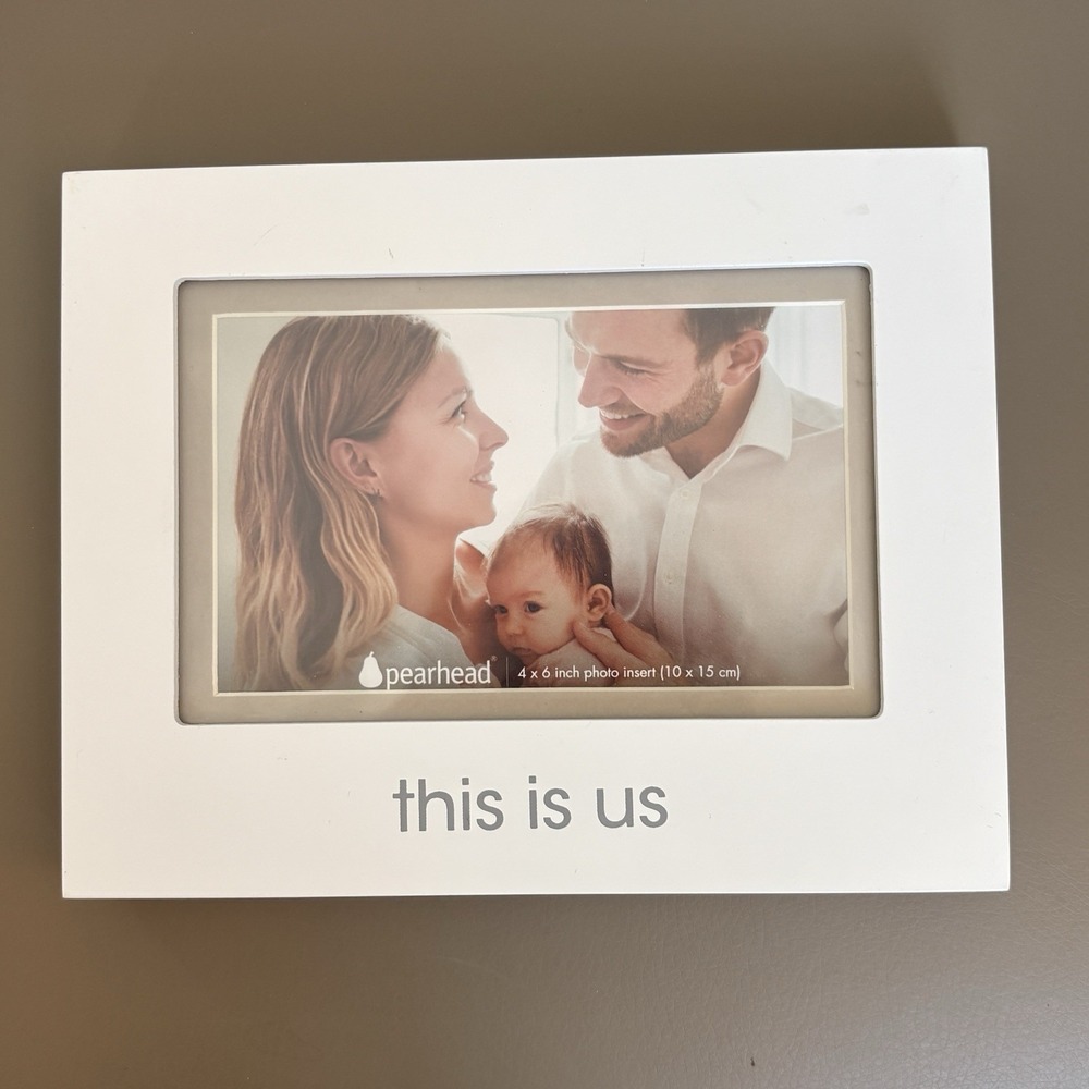 Pearhead Keepsake Picture Frame Fits‎ 4 x6 Photo White Wood This is Us